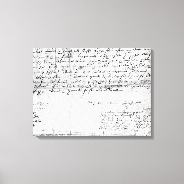 Signature of William Shakespeare , 1616 Leinwanddruck (Vorderseite)