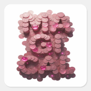 Signature Pink MEGA Vinyl Stil Quadratischer Aufkleber