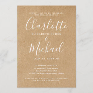 Signature Rustic Kraft Engagement Party Einladung