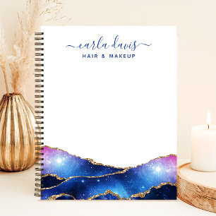 Signature Schrift Agat Galaxie Himmelssterne Notizblock