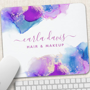 Signature Schrift Purpurblau Alkohol Tinte Mousepad
