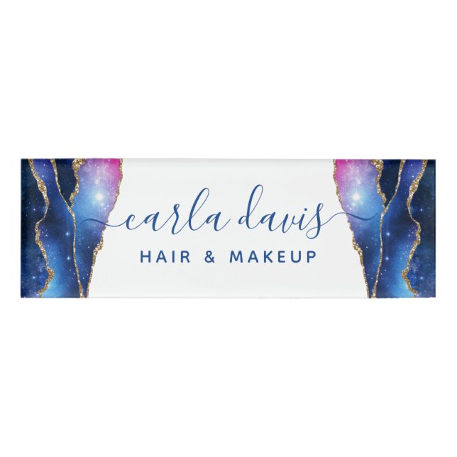 Signature Script Agate Galaxy Celestial Stars Namenschild (Vorderseite)