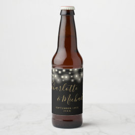 Signature-Script-Black-Gold-Hochzeit Bierflaschenetikett