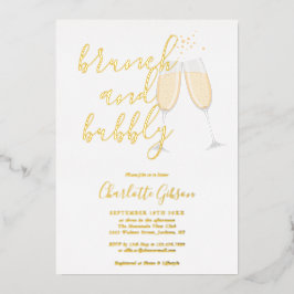 Signature Script Brunch Bubbly Brautparty Gold Folieneinladung