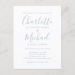Signature Script Dusty Blue Faire-part de mariage