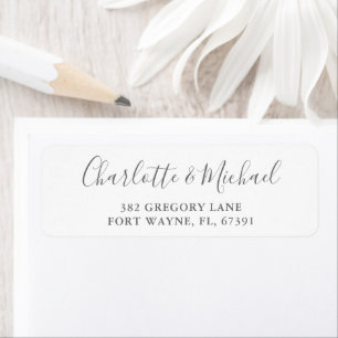 Signature Script Gray White Wedding Rücksendeadres