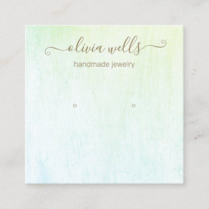 Signature Script Green Wood Ohrring Display Quadratische Visitenkarte