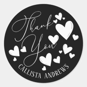 Signature Script Hearts Bestellung Kunde Vielen Da Runder Aufkleber