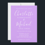 Signature Script Lavender Lilac Chic Wedding Einladung<br><div class="desc">Diese elegante Hochzeitseinladung mit ihren charakteristischen Stilnamen kann mit Ihren Informationen in schicken Schriften auf einem lavendelfarbenen lila Orchideenhintergrund personalisiert werden. Sie können die Hintergrundfarbe an Ihr Hochzeitstil anpassen. Entwickelt von Thisisnotme©</div>