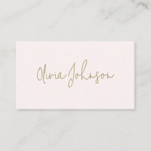 Signature Script moderne Carte de visite rose or