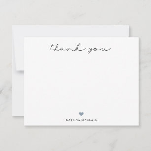 Signature Script Vielen Dank Dusty Blue Heart Mitteilungskarte
