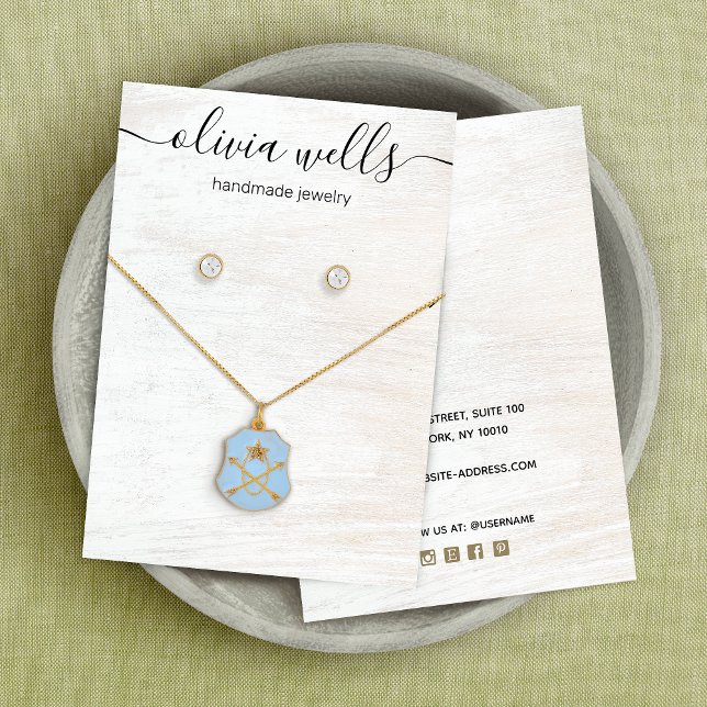 Signature Script White Wood Necklace Earring Visitenkarte (Von Creator hochgeladen)