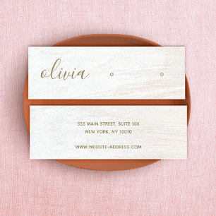 Signature Script White Wood Ohrring Display Mini B Visitenkarte