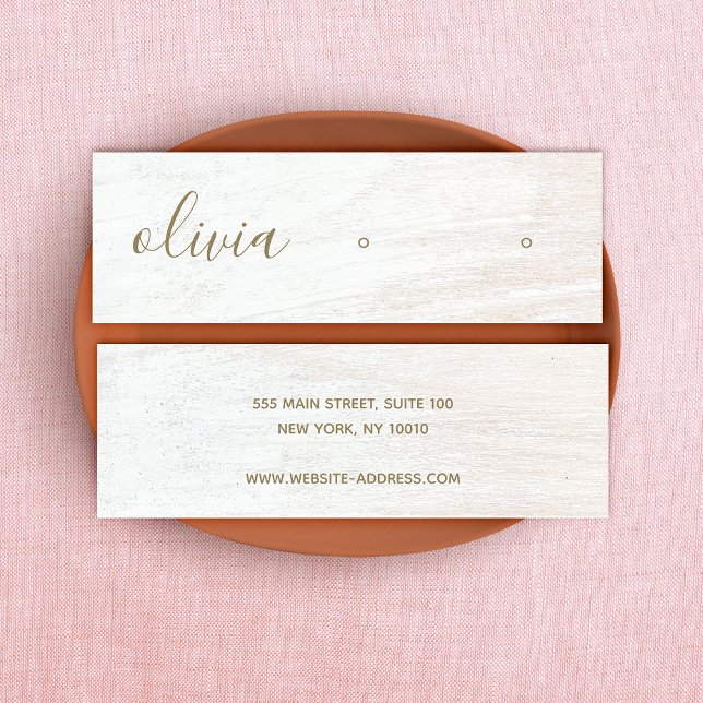 Signature Script White Wood Ohrring Display Mini B Visitenkarte (Von Creator hochgeladen)