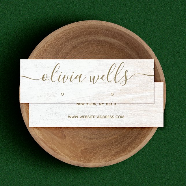 Signature Script White Wood Ohrring Display Mini Visitenkarte (Von Creator hochgeladen)