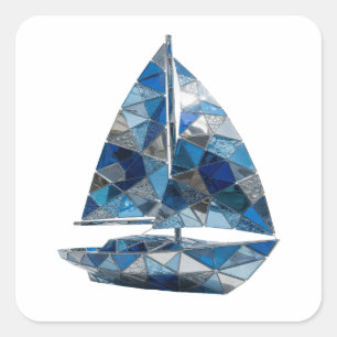 Signature Silber BLAUES GLASSEGELBOOT Aufkleber Dr