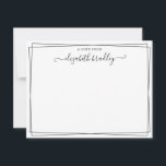 Signature-Skript für die Girly Monogram-Signatur v Dankeskarte<br><div class="desc">Modernes, elegantes Signaturskript mit schwarzem und weißem Namen | Vom Schreibtisch der Karte. Es enthält eine Wirble, handgeschriebene Schwanz-Skriptvorlage für den Swash-Schriftart mit Monogramm/Vollnamen und einen einfachen doppelten (2) Zeilenrahmen. Einfach Ihren Namen anpassen. Dies ist eine großartige hübsche Geschenkidee für Freundin, Mutter, Geschäftsmann, beruflich, Büro, Lehrer und für sie für...</div>