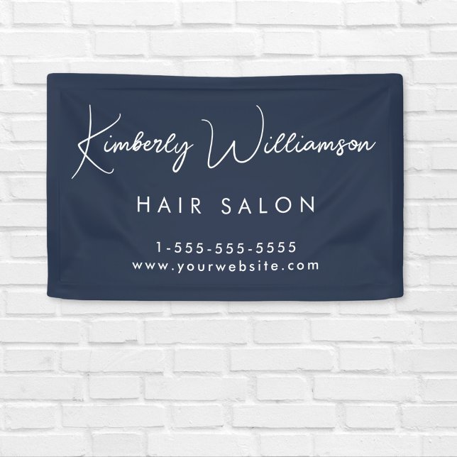 Signature-Skript für die Unternehmenskultur Blaue  Banner (Empower your name in our signature script as your logo and brand identity)