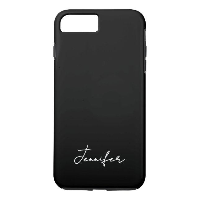 Signature-Skript für Minimalistischen Schwarzen In Case-Mate iPhone Hülle (Rückseite)