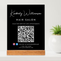 Signature-Skript-QR-Code für Geschäftsnamen Schwar