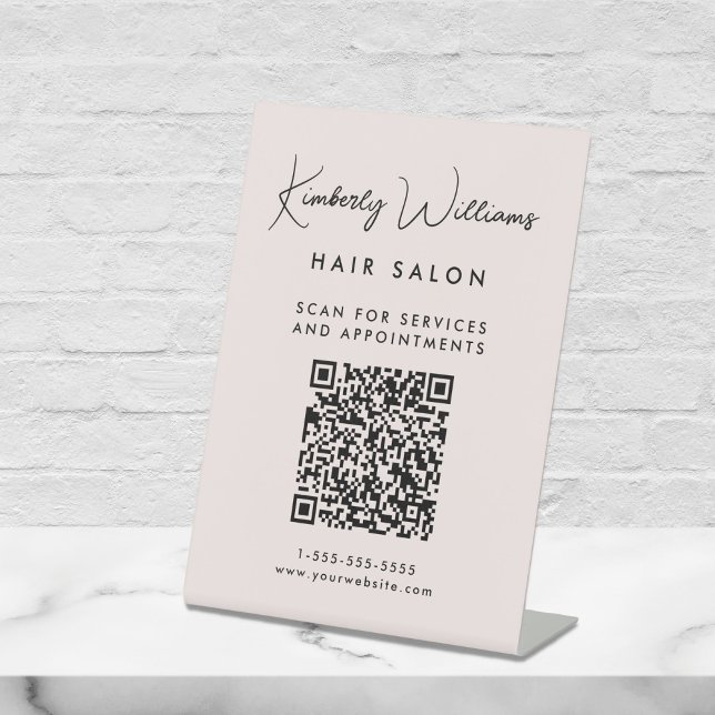 Signature-Skript QR-Code Rosa Sockelschild (Empower your name in our signature script as your logo and brand identity)