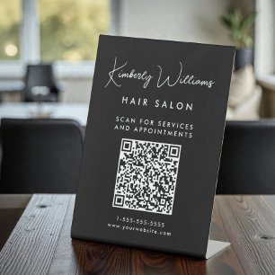 Signature-Skript QR-Code schwarz Sockelschild