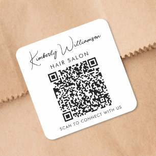 Signature-Skript QR-Code Werbeaktion für Firmennam Quadratischer Aufkleber
