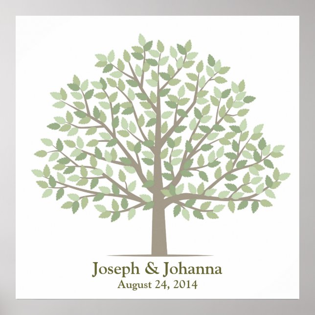 Signature Tree für Hochzeiten - klassisch Poster (Vorne)