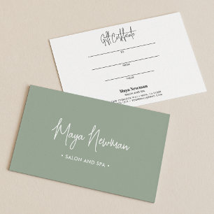 SIGNATURE VERTE SOFT SAGE Carte cadeau Monogramme