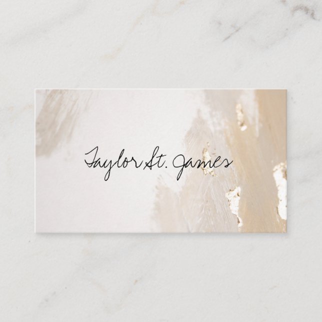 Signature Vintag Gold Beige Malerei Visitenkarte (Vorderseite)