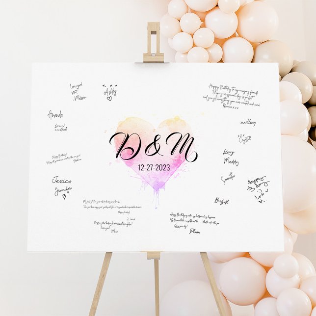 Signature Wedding Guest Book Alternative Pastel Poster (Von Creator hochgeladen)