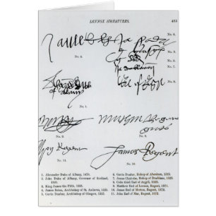 Signatures d'écossais 15ème et de XVIème siècl