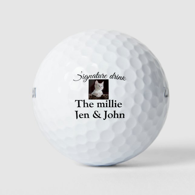 Signaturgetränk hinzufügen Name des Fotos Datum de Golfball (Vorderseite)