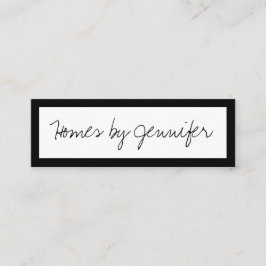 Signaturhandschriftlich Schwarzes Grenzprofil Mini Visitenkarte