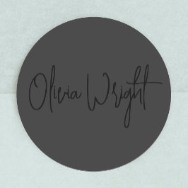 Signaturskript, Beruflich schwarz Runder Aufkleber