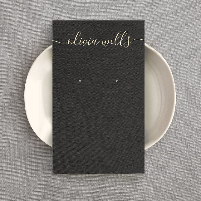 Signaturskriptor für schwarze Linen Visitenkarte (Von Creator hochgeladen)