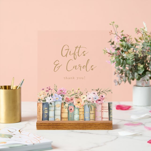 SIGNE ACrylique Baby shower cadeau (Book Gifts and Cards Baby Shower Acrylic Sign by Painted Paperie
)