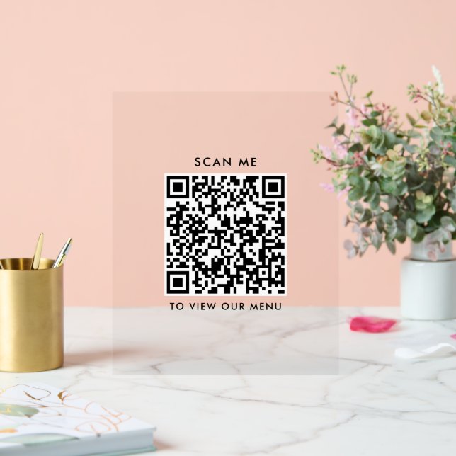 Signe acrylique de code QR - Menu Récupération mod (Mariage)