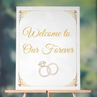 Signe acrylique simple Mariage de bienvenue