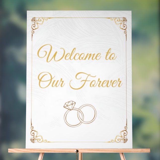 Signe acrylique simple Mariage de bienvenue (Neutre)