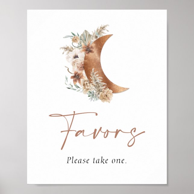 Signe affiche de Favors Floral Bohème Over the moo (Devant)