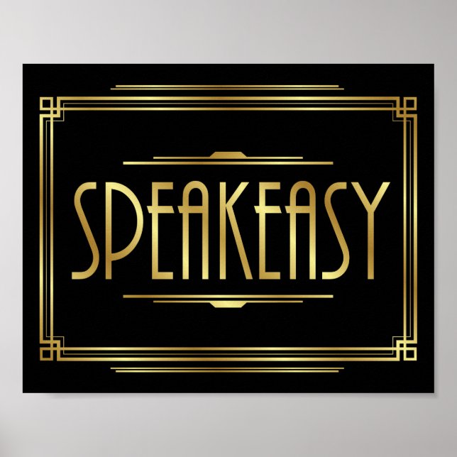 Signe Art Déco SPEAKEASY (Devant)