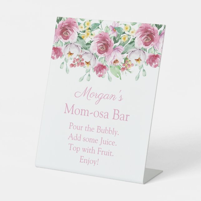 SIGNE Baby shower Fille Rose Floral Maman-osa Bar (Recto)