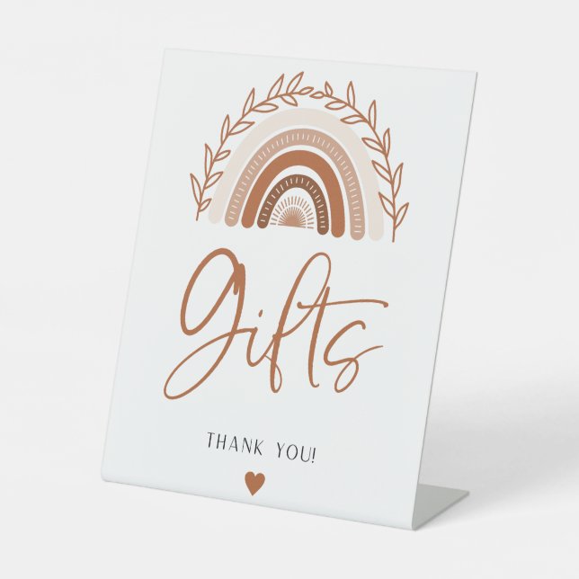 Signe Boho Rainbow Gifts pour Baby shower (Recto)