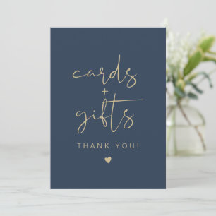 SIGNE CAITLIN Elegant Marine et Gold Cartes & Cade