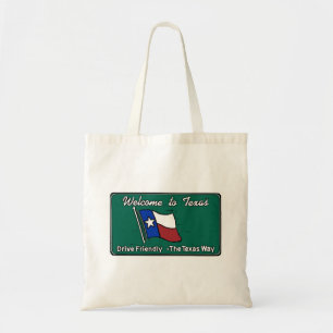 Signe d'accueil texan sac réutilisable