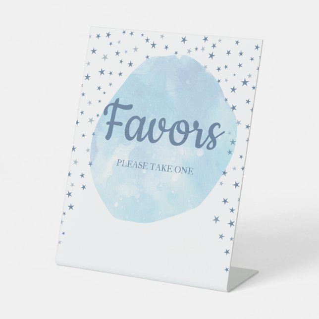 Signe de Baby shower des faveurs de la lune et des (Recto)