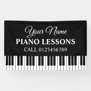 Signe de bannière des leçons de piano personnalisé