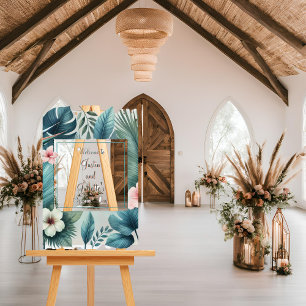 Signe de bienvenue de mariage Essence Tropicale Lé