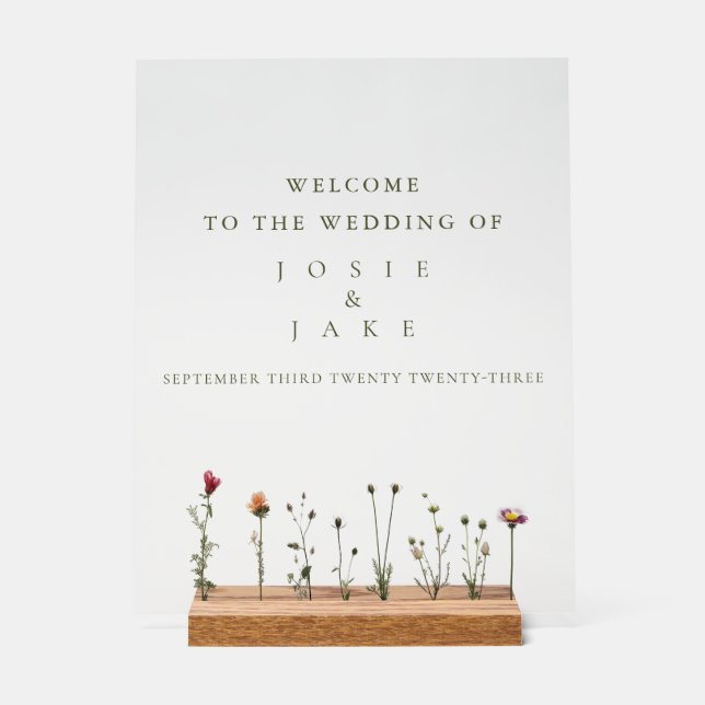 signe de bienvenue mariage fleur sauvage (Recto)